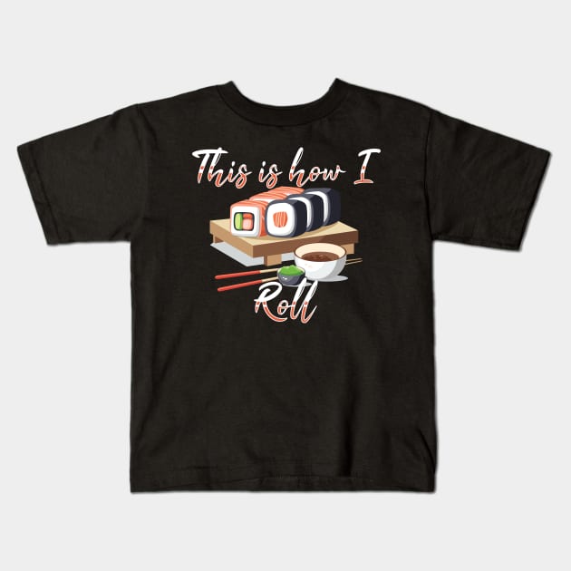 Sushi Roll yummy Wasabi Kids T-Shirt by BEEtheTEE